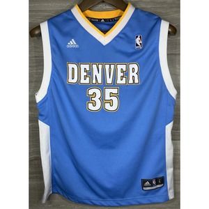 Denver Nuggets Faried #35 NBA Adidas Blue Youth Jersey Large Basketball EUC